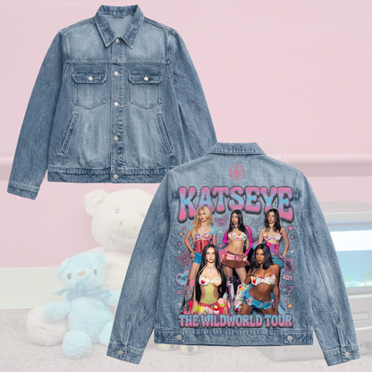 Katseye The Wild World Tour Denim Jacket Retro Concert Outfit Gift For Eyekons