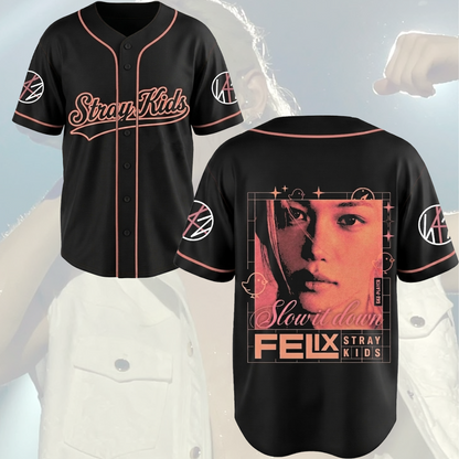 Felix Slow It Down Stray Kids Run IT Baseball Jersey Gift For Fans