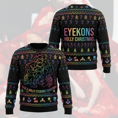 Katseye Have A Holly Eyekons Ugly Christmas Sweater Gift For Fans