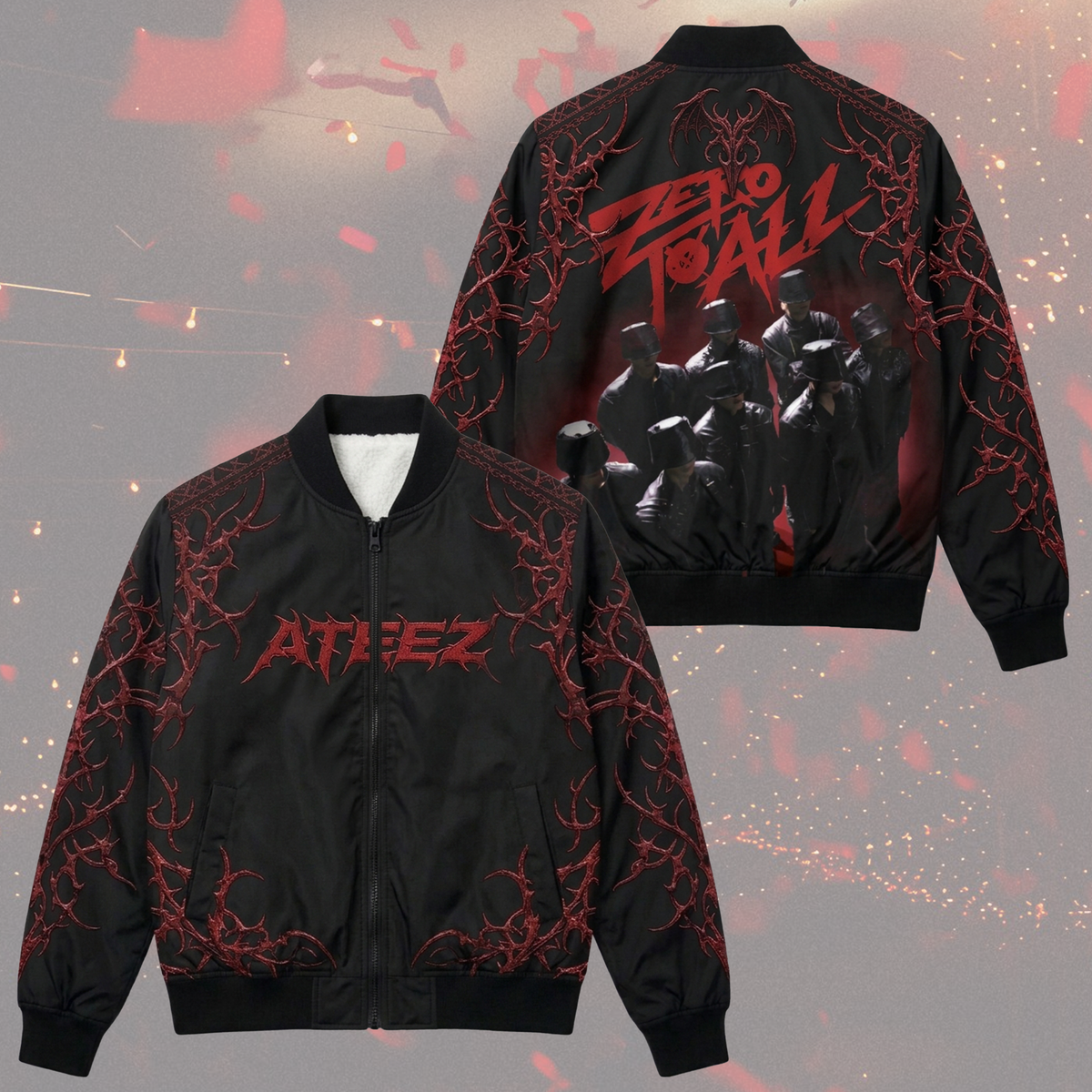 Ateez Zero To All World Tour Bomber Jacket Dark Magic Ateez Concert Outfit Atiny Gifts