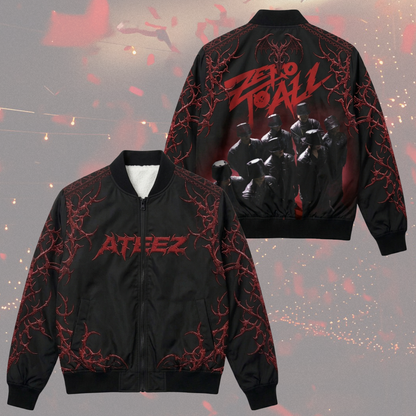Ateez Zero To All World Tour Bomber Jacket Dark Magic Ateez Concert Outfit Atiny Gifts