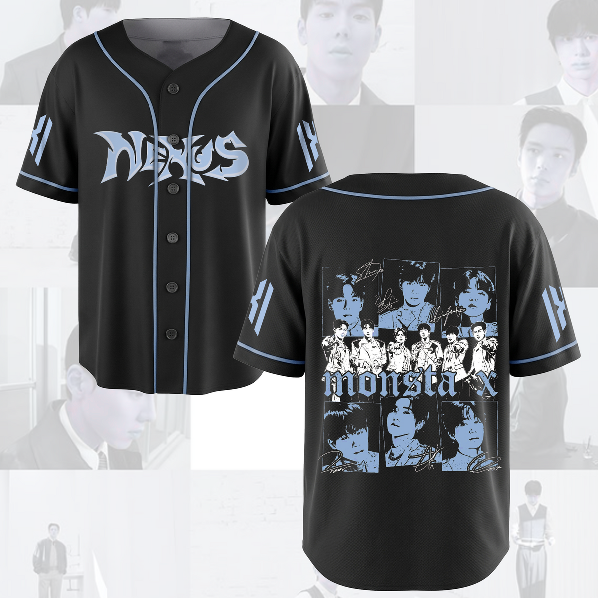 Vintage Monsta X Nexus World Tour Baseball Jersey Streetwear Fan Gifts