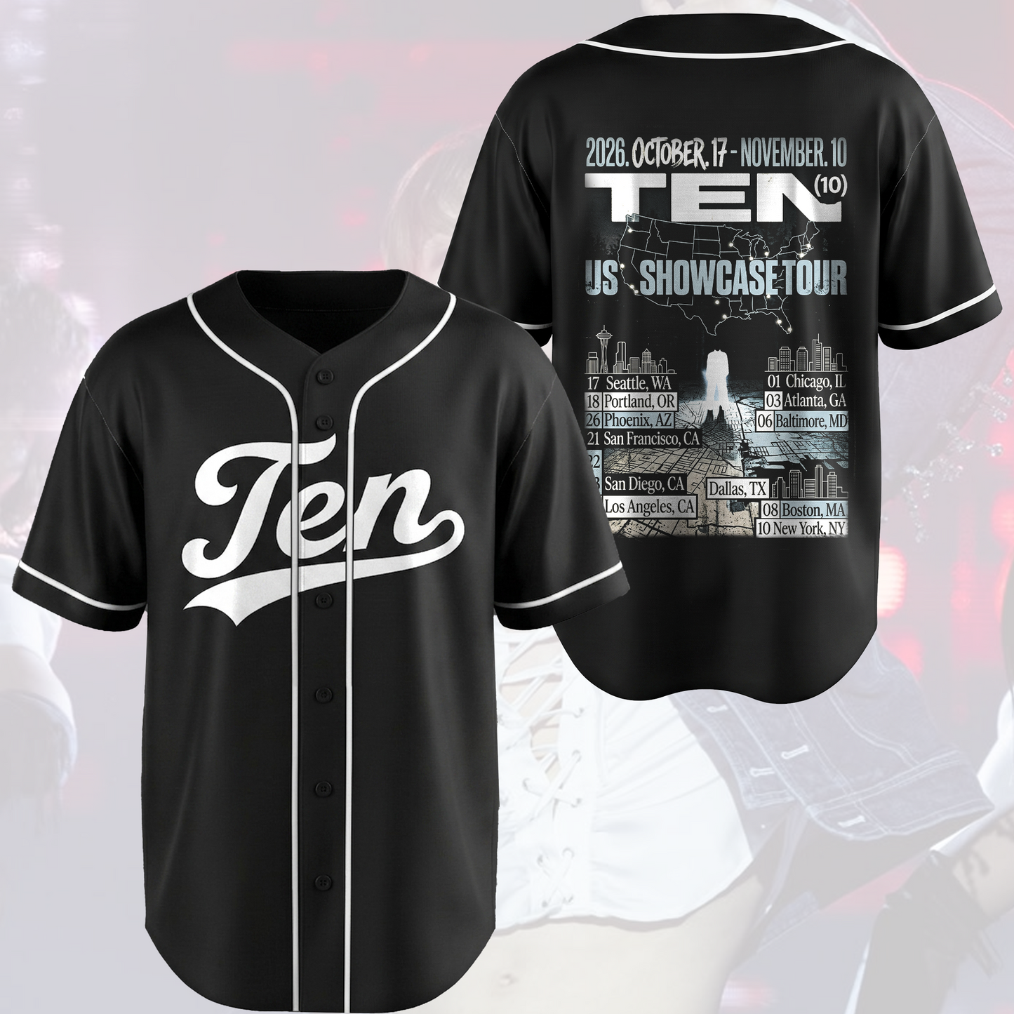 WayV TEN 10 US Showcase Tour Jersey Fan Edition