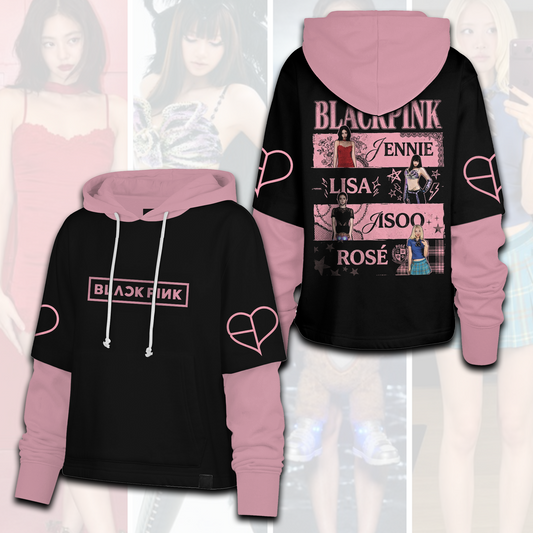 BLACKPINK World Tour Streetwear Collection Vintage Shortstop Hoodie For BLINKs