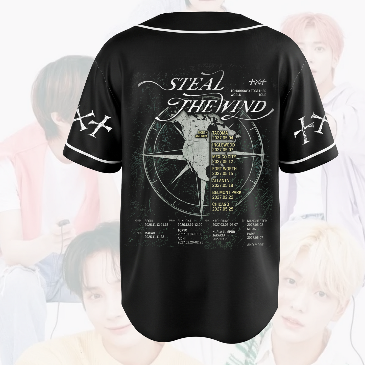 Style TXT Steal The Wind Jersey Kpop World Tour Shirt Unique Fan Gifts
