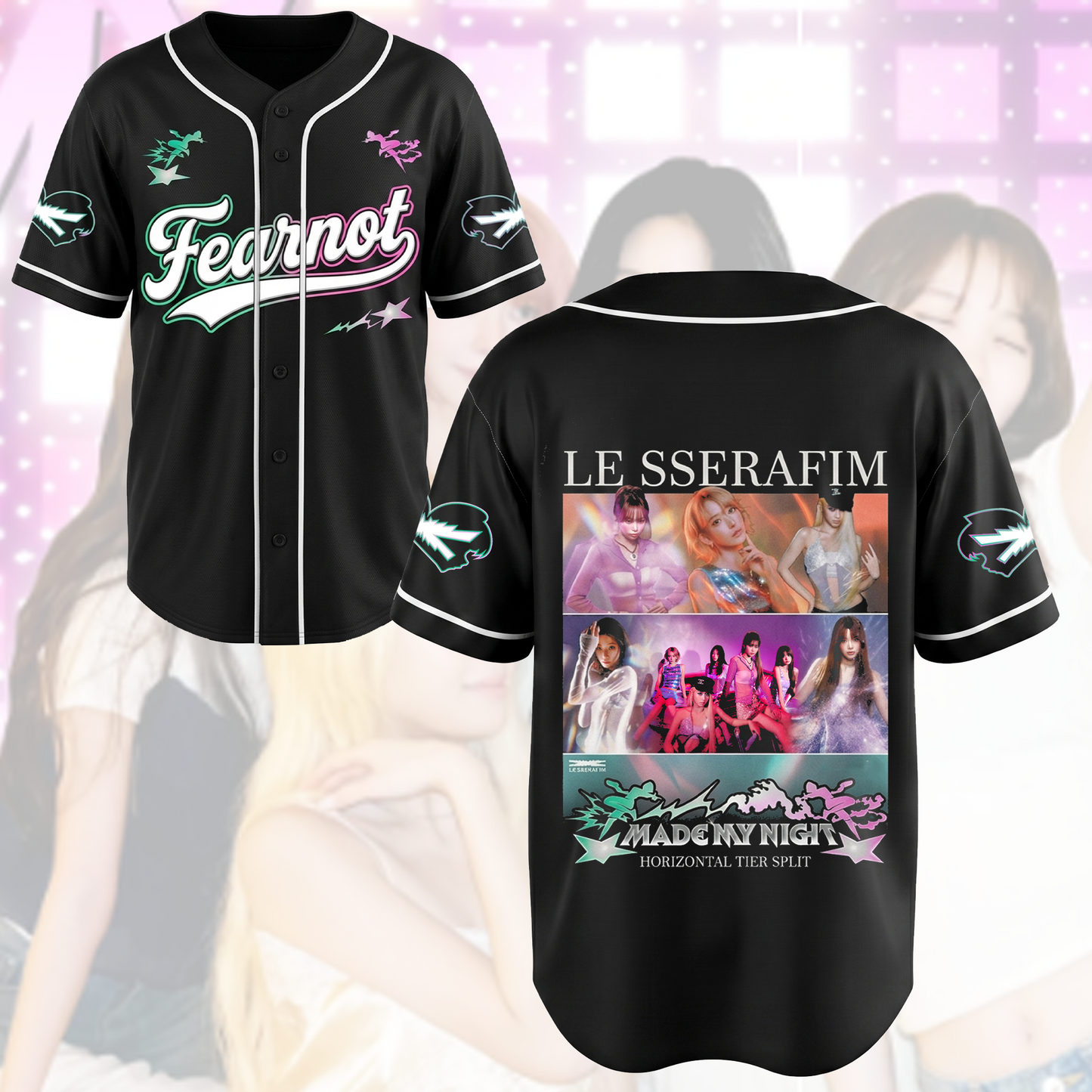 Le Sserafim Made My Night Single Album Baseball Jersey Pureflow Gift For Fans