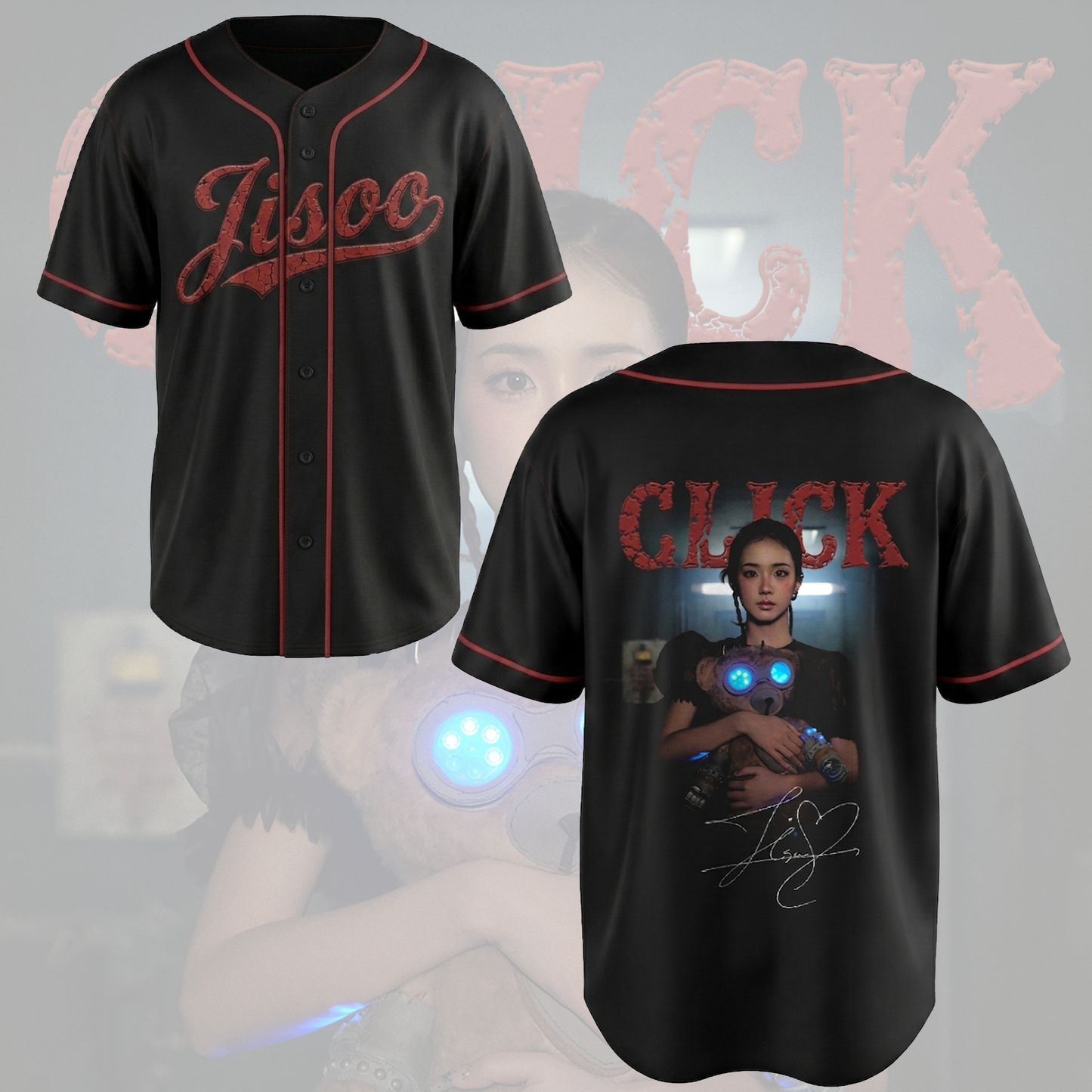 Blackpink Jisoo Click Signature Baseball Jersey Gift For Fans