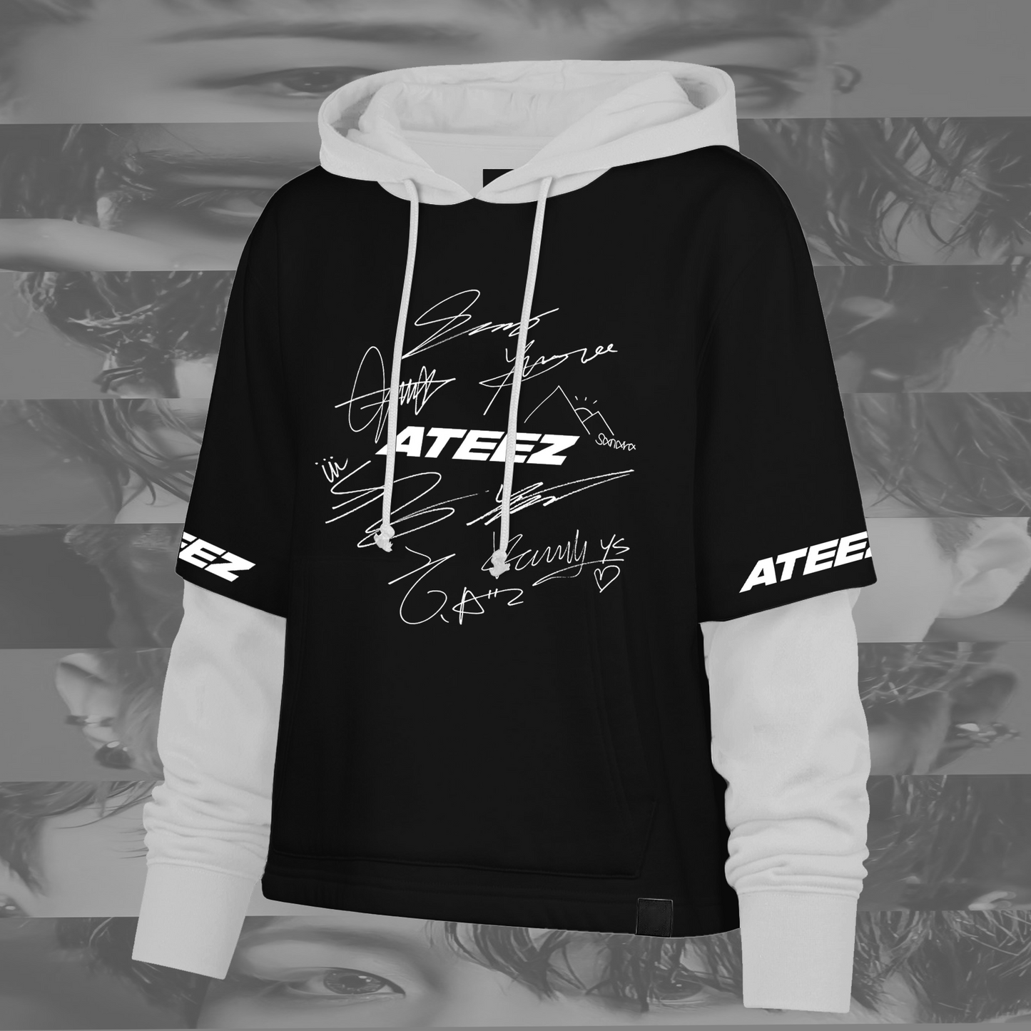 Signature And Eye To Eye Ateez Shortstop Hoodie Gift For Lovers