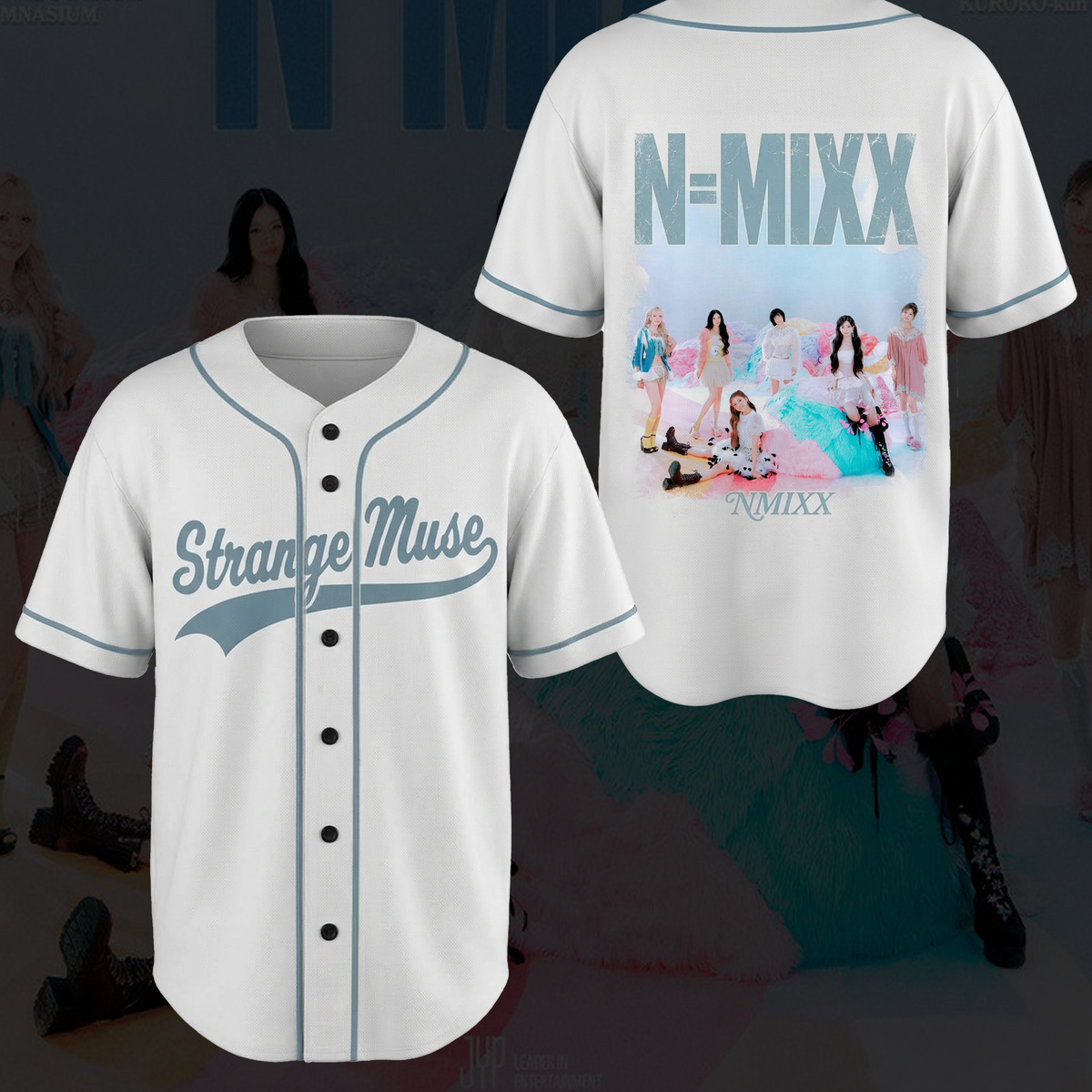 Nmixx Strange Muse Album White Baseball Jersey Fan Gifts