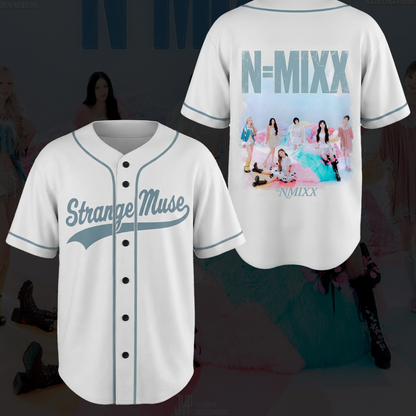 Nmixx Strange Muse Album White Baseball Jersey Fan Gifts