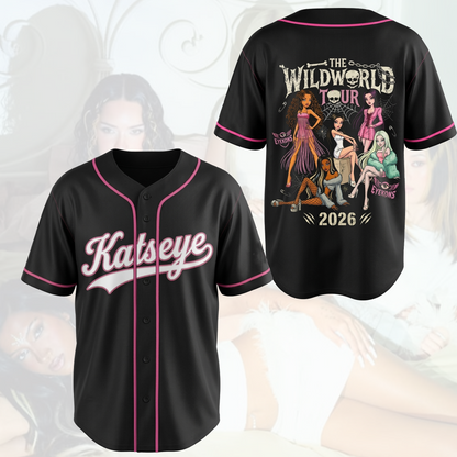 Eyekons The Wildworld Tour Skeleton Pink Pop Baseball Jersey Gift for Fans