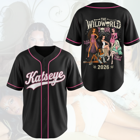 Eyekons The Wildworld Tour Skeleton Pink Pop Baseball Jersey Gift for Fans