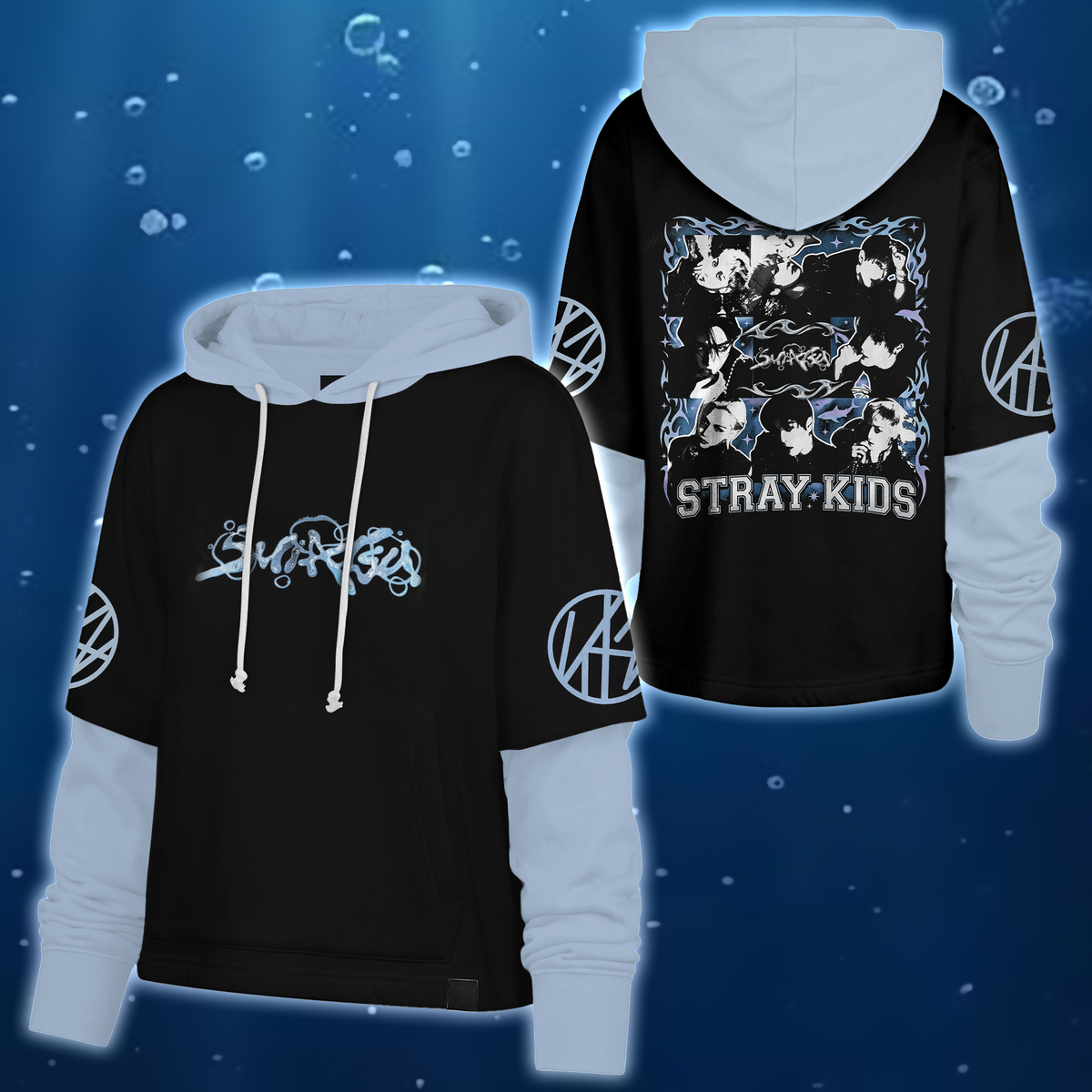 Suiatsu Stray Kids Blue Shortstop Hoodie Gifts For Stay
