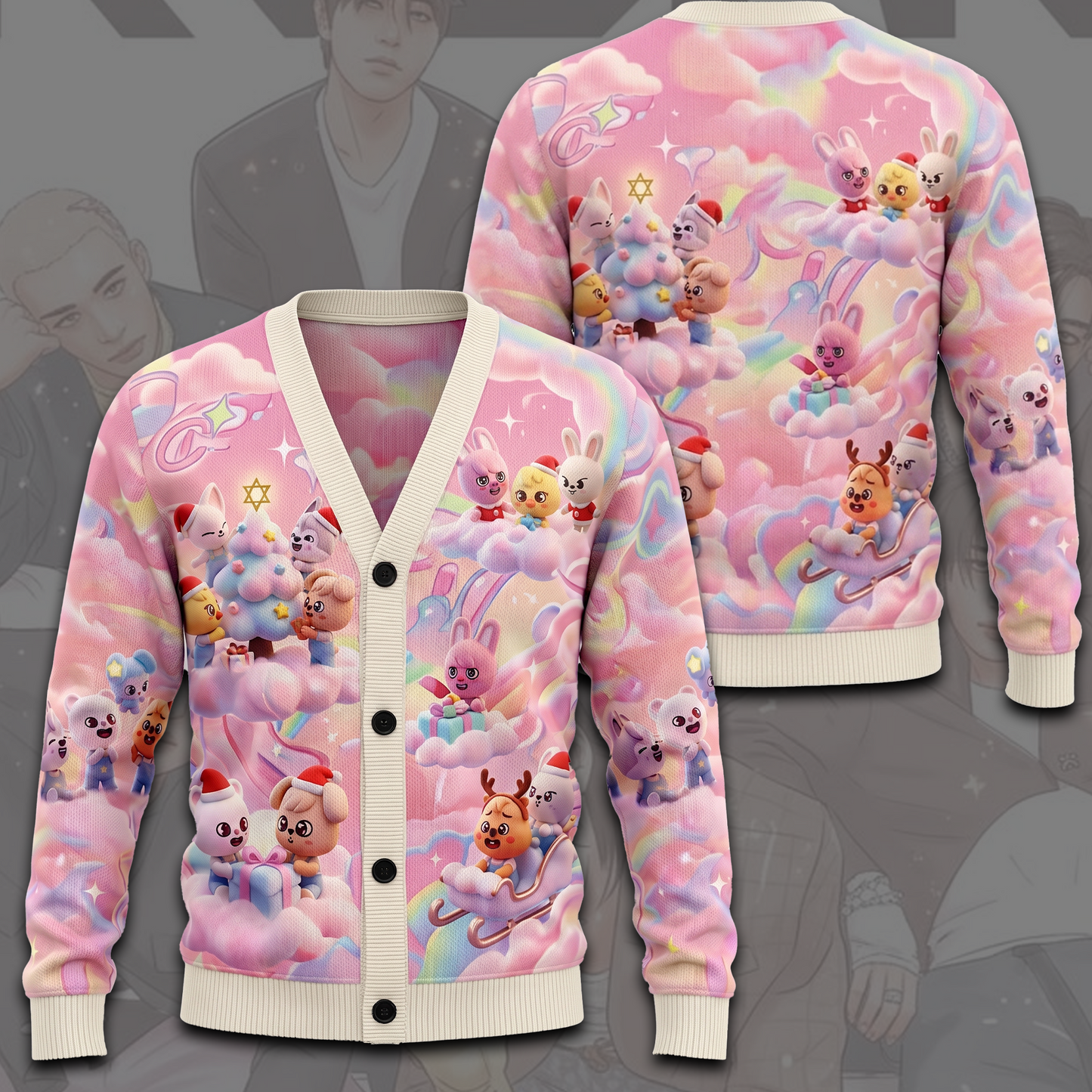 Pink Cloud Stray Kids Skzoo Cardigan Gift For Stay