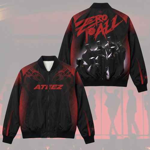 Ateez Zero To All World Tour Bomber Jacket Sporty Ateez Outfit Atiny Gift