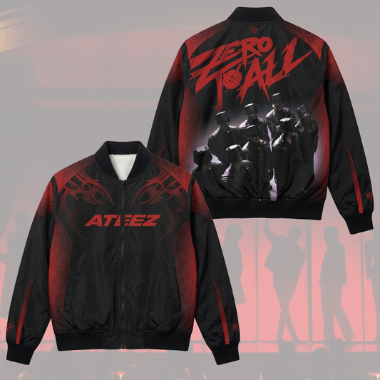 Ateez Zero To All World Tour Bomber Jacket Sporty Ateez Outfit Atiny Gift