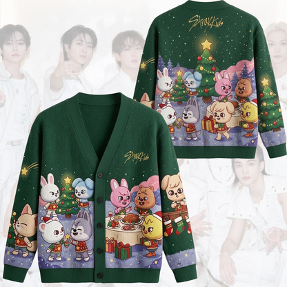 Kawai Skzoo Stray Kids Christmas Cardigan Concert Outfit Gift For Fans