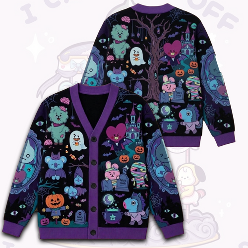 Kawai BT21 Halloween Cardigan Concert Outfit Gift For Fans