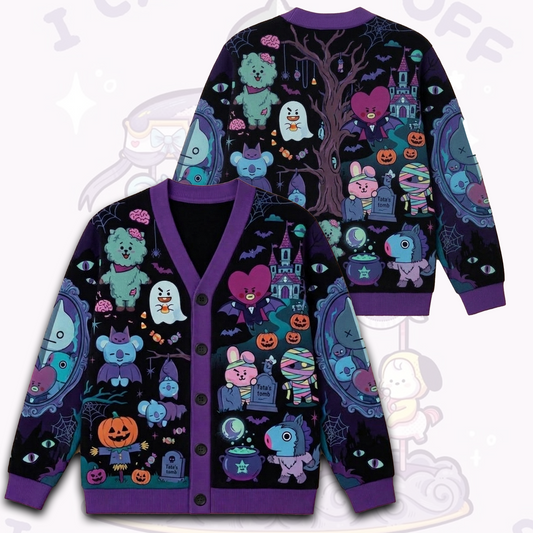 Kawai BT21 Halloween Cardigan Concert Outfit Gift For Fans