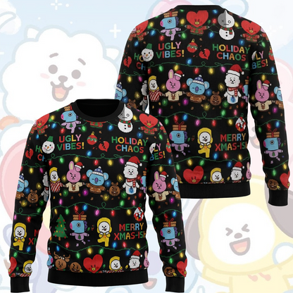Lightning Fairy BT21 Merry Christmas Ugly Sweater Fan Edition