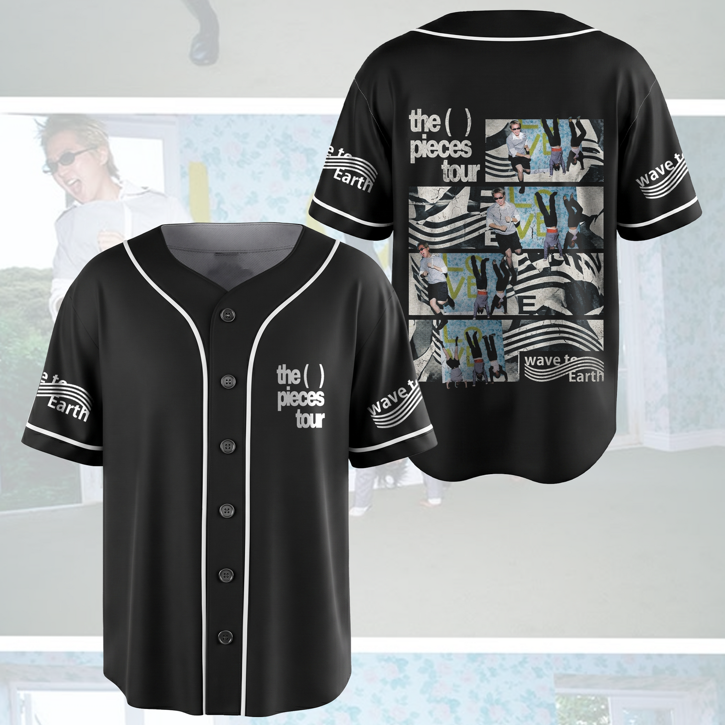 Bad Piece  Wave to Earth The Pieces Tour Baseball Jersey Fan Edition