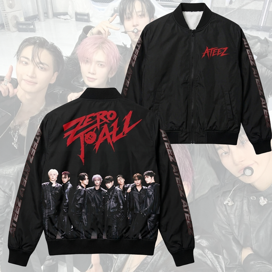 Ateez Zero To All Bomber Jacket 8th Mini Album Gifts for Atiny