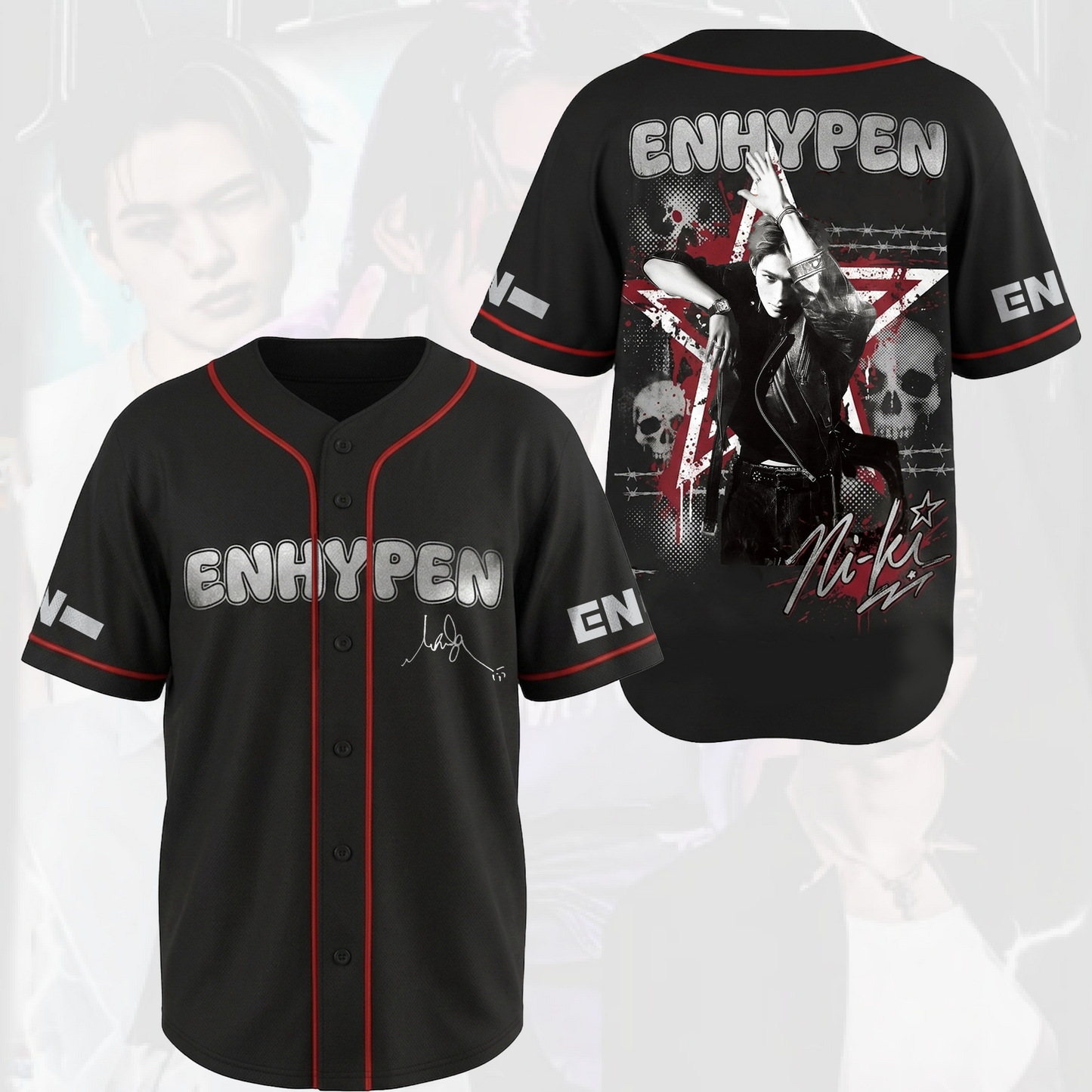 Enhypen Ni-ki Blood Saga Tour Baseball Jersey Gift For Fans