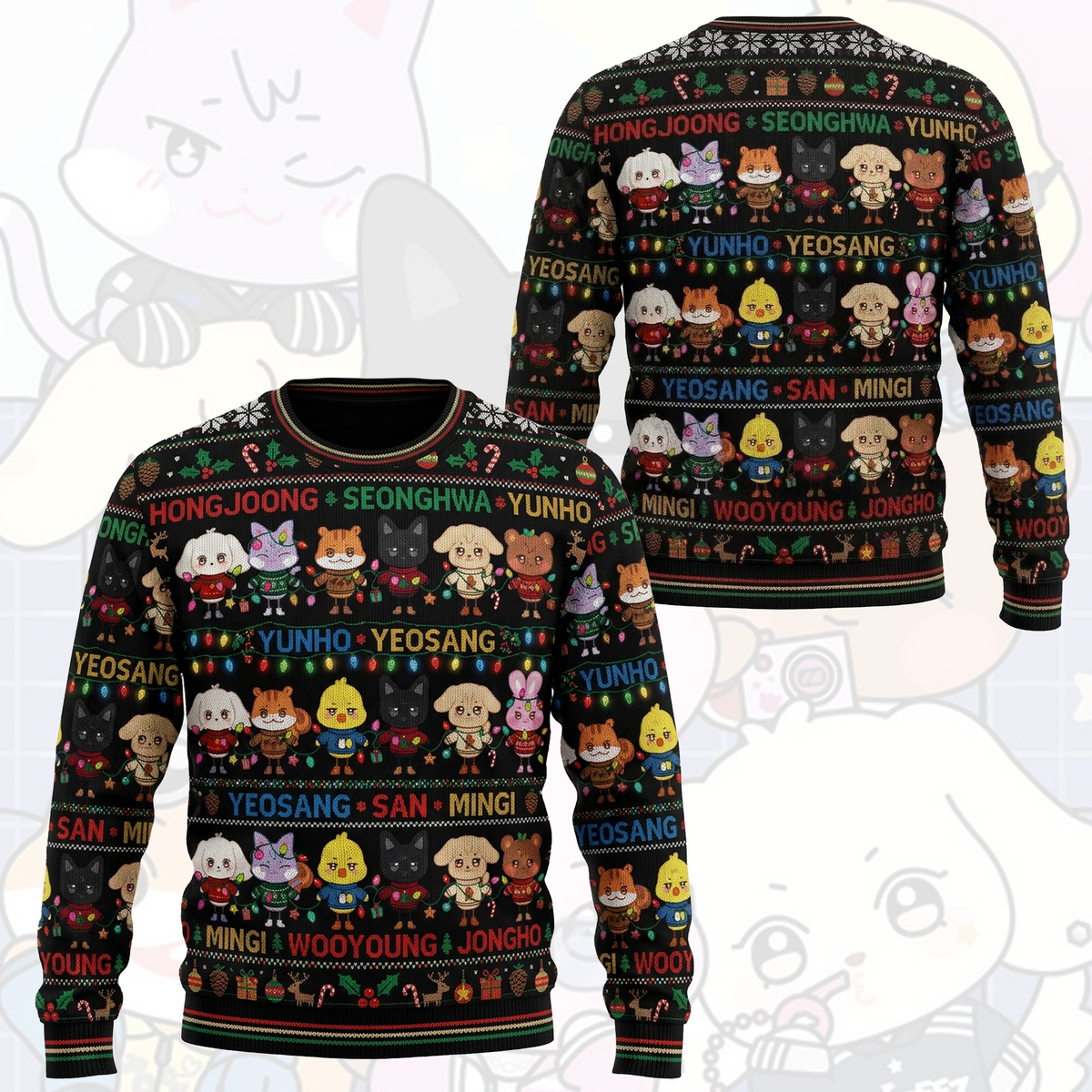 Adorable Fairy Light Aniteez Christmas Ugly Sweater Gift For Fans