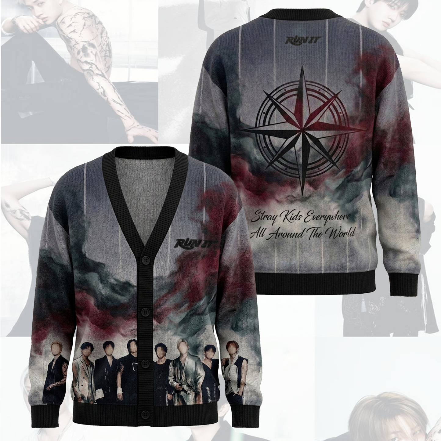 Run It World Tour Stray Kids Cardigan Concert Outfit Gift For Fans