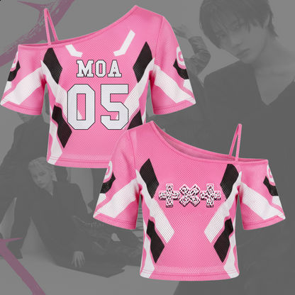 Sporty Chic TXT 8th Mini Album 7TH YEAR Thorn Ver Off Shoulder Mesh Gift For Fans