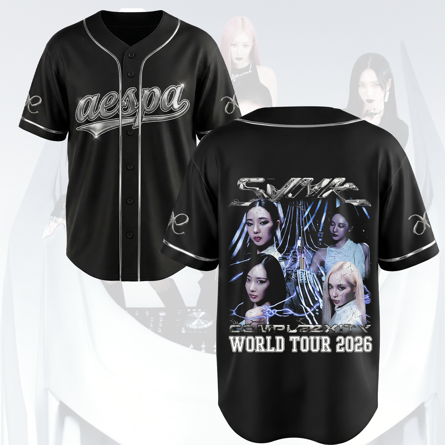 Fresh aespa SYNK COMPLEXITY World Tour 2026 Black Jersey Fan Gifts
