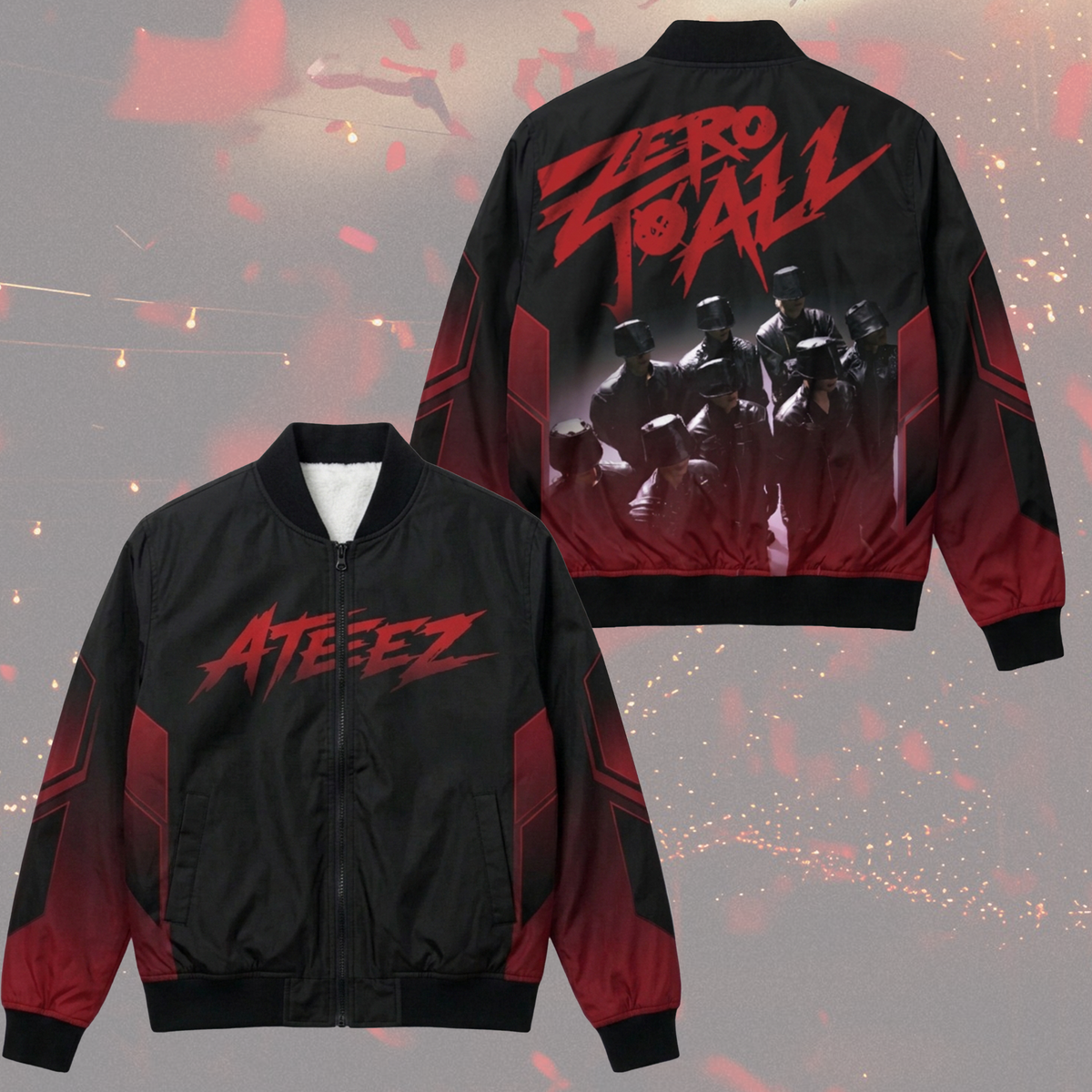 Ateez Zero To All World Tour Bomber Jacket Cyber Sporty Ateez Concert Outfit Atiny Gifts