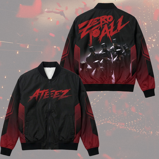 Ateez Zero To All World Tour Bomber Jacket Cyber Sporty Ateez Concert Outfit Atiny Gifts