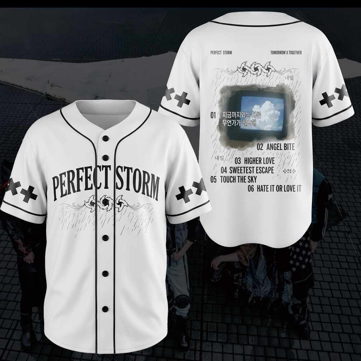 TOMORROW X TOGETHER Steal The Wind Tour Vintage-Baseballtrikot für MOA