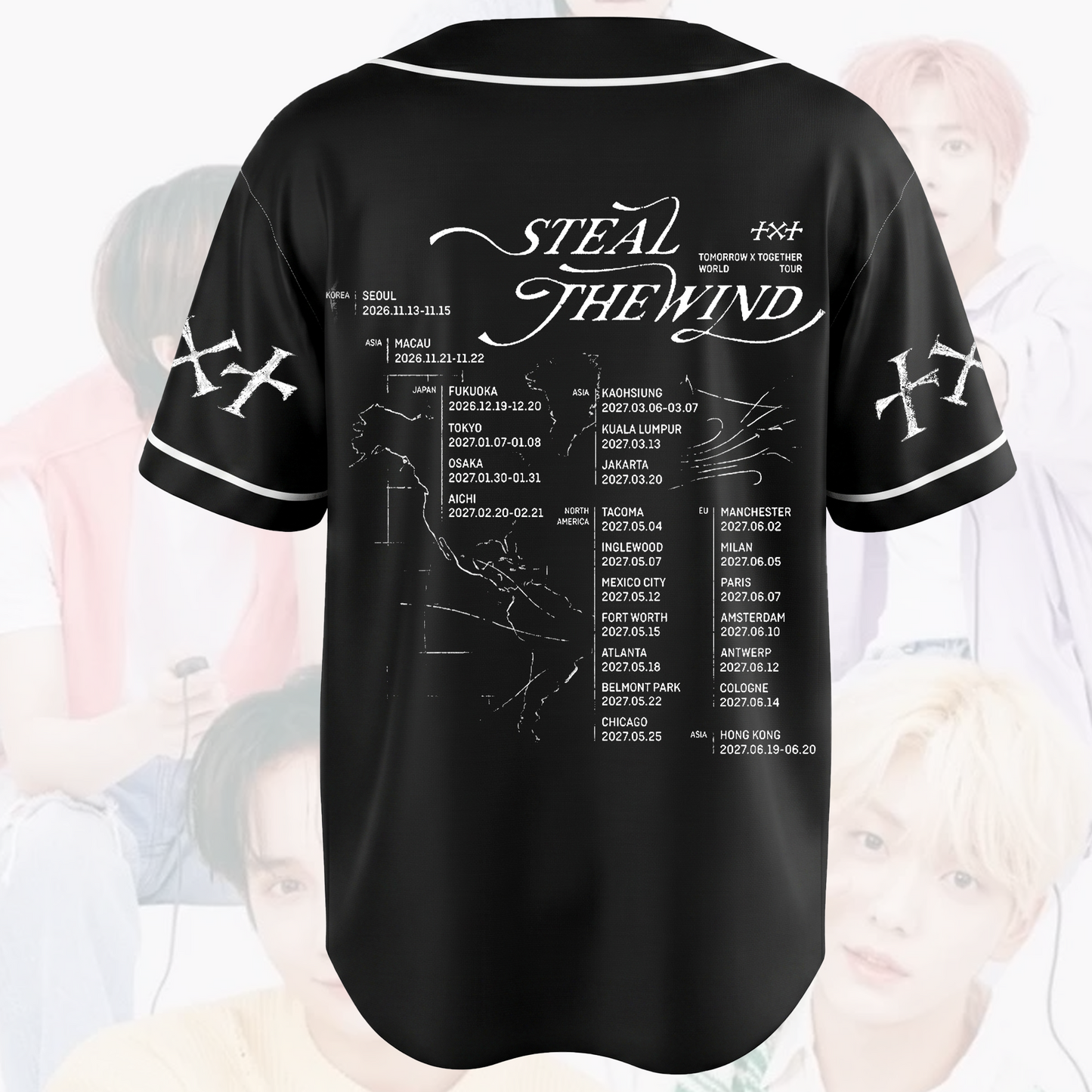 Style TXT Steal The Wind Jersey Kpop World Tour Shirt Gift For Fans