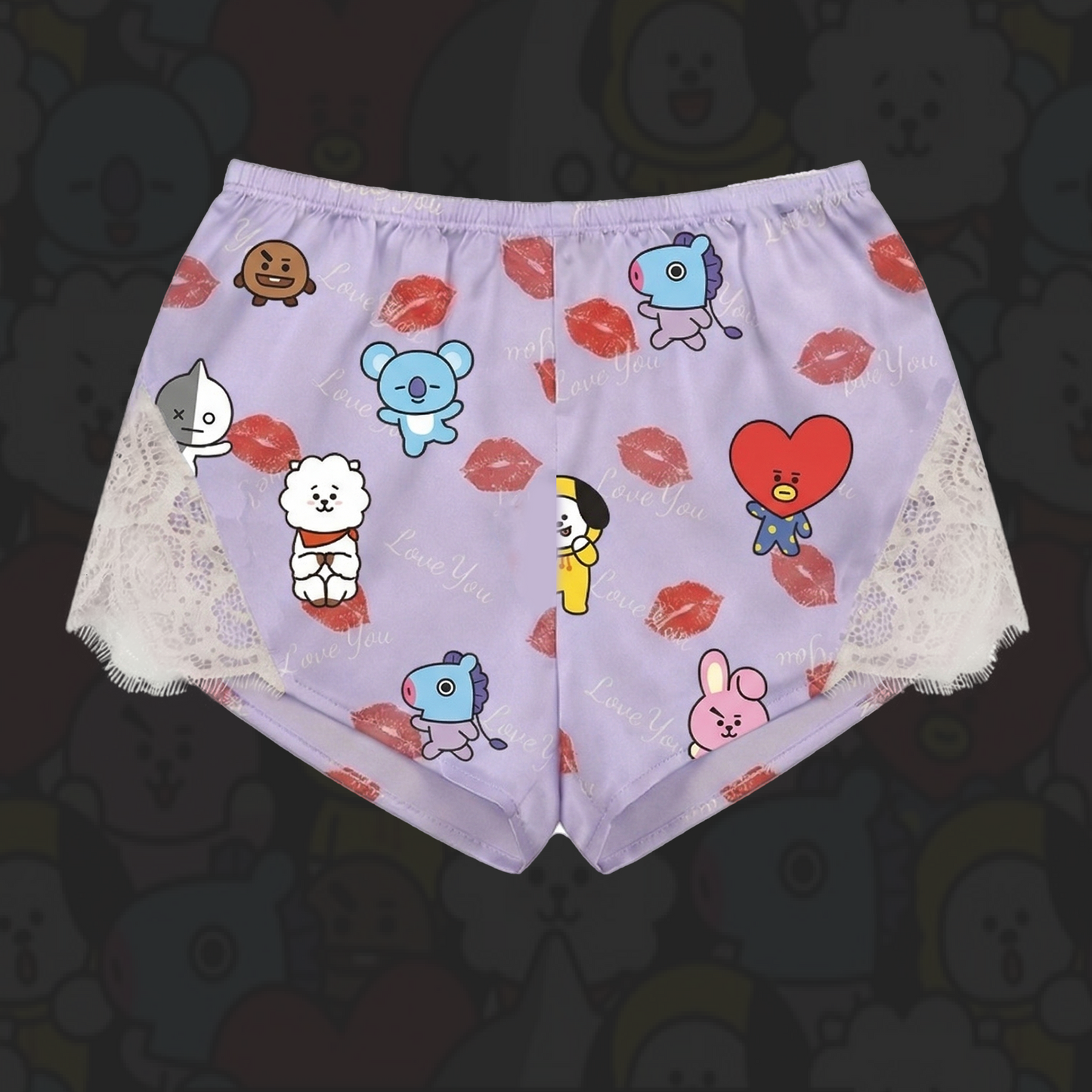 BTS Love You Lips Lace Cami Sleepwear Gift For Girlfriends