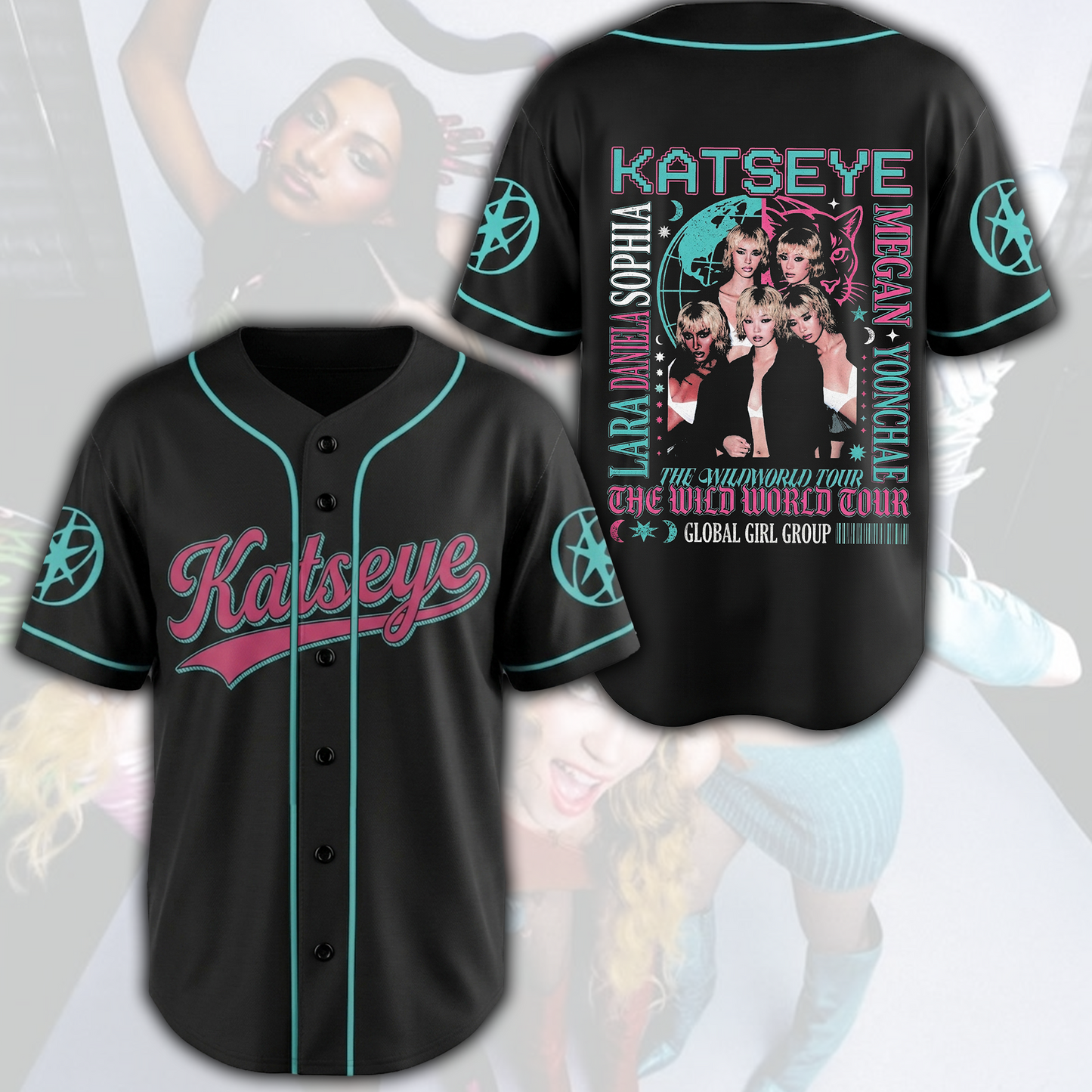 Vintage Katseye The WildWorld Tour Baseball Jersey Special Eyekon Gifts