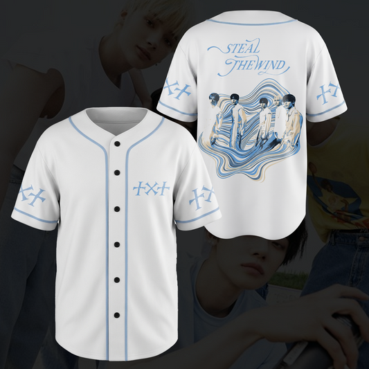 Vintage TXT Steal The Wind Welttournee Baseball-Trikot Geschenk für Fans