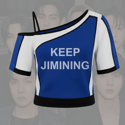 Keep Jimining Keep Swimming BTS World Tour Off Shoulder Mesh