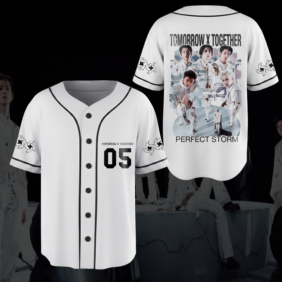 TOMORROW X TOGETHER Steal The Wind Tour Vintage-Baseballtrikot für MOA