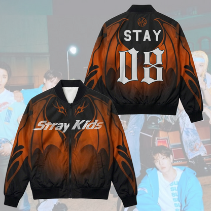 Stray Kids  Run It World Tour Bomber Jacket Orange Dragon Stray Kids Concert Outfit Stay Gifts