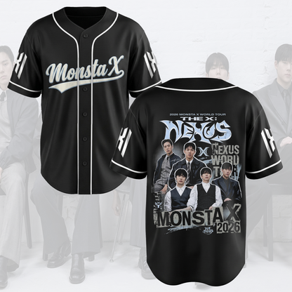 Edgy Monsta X Nexus 2026 Black Baseball Jersey The Phase Gift For Fans