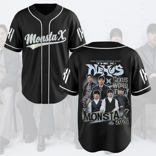 Edgy Monsta X Nexus 2026 Black Baseball Jersey The Phase Gift For Fans