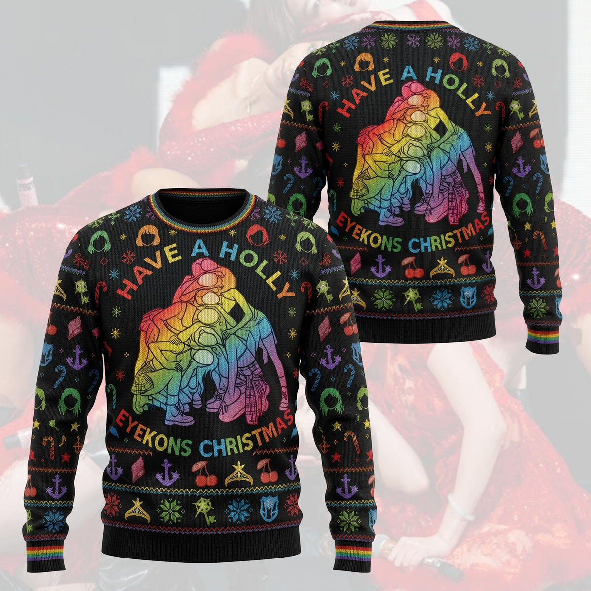 Adorable Katseye Have A Holly Eyekons Ugly Christmas Sweater Fan Edition