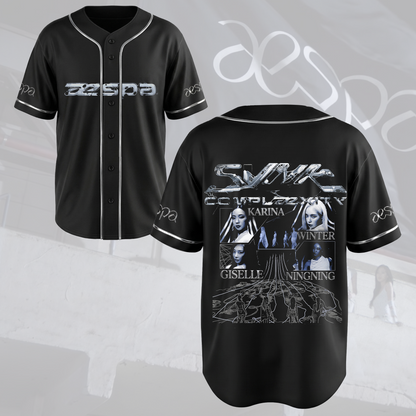 Chrome aespa SYNK COMPLEXITY Tour Baseball Jersey Fan Edition