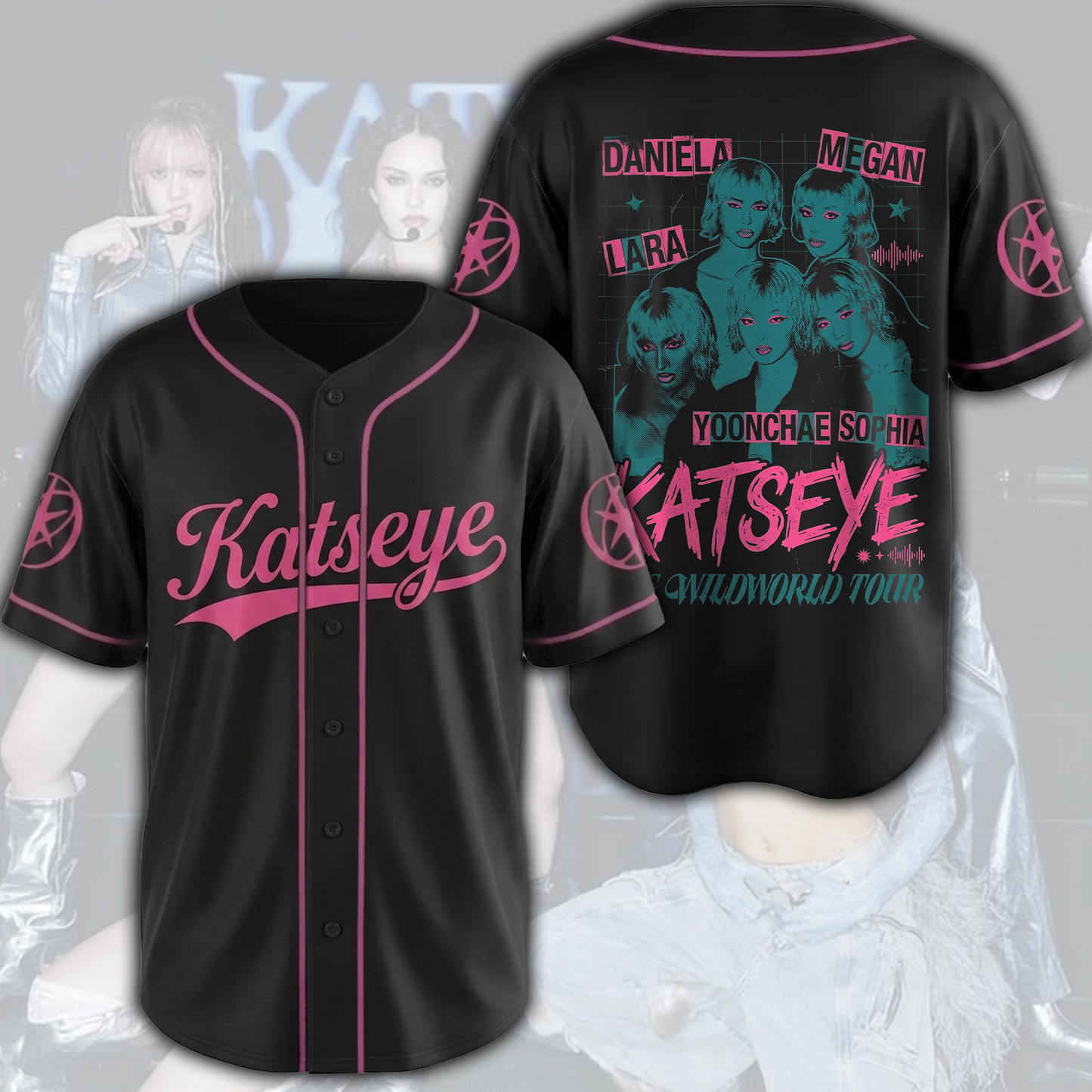 Dynamic KATSEYE The Wildworld Tour Baseball Jersey Fan Merch Shirt