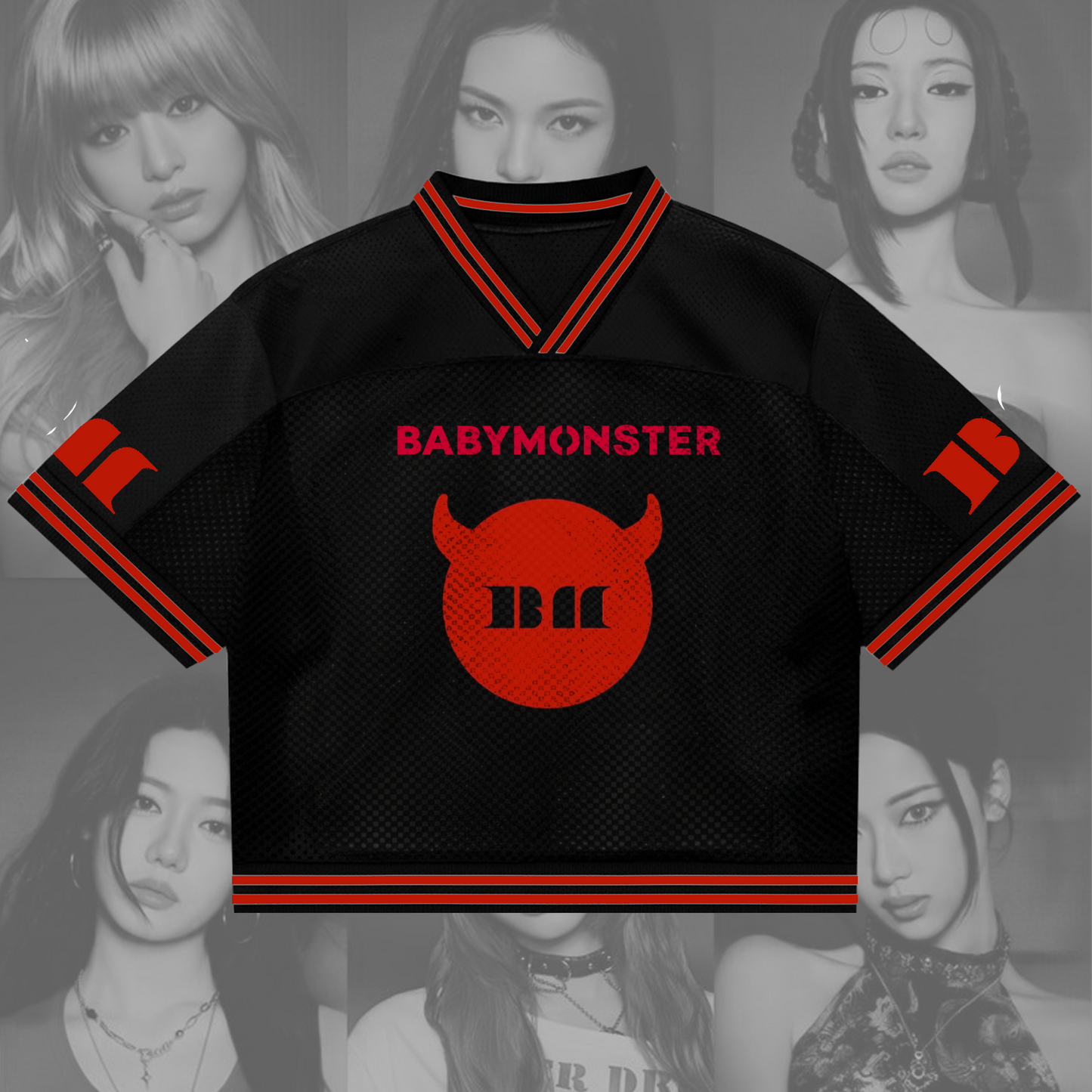 Babymonster Mixed Mesh Jersey Gift For Lovers