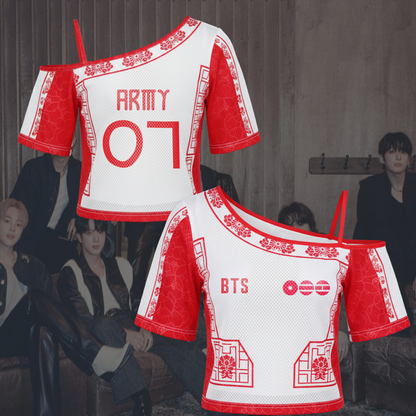 Graceful Arirang Path BTS World Tour Off Shoulder Mesh