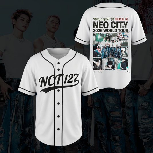 Vintage NCT 127 The Redline Welttournee Baseballtrikot Fan-Geschenke