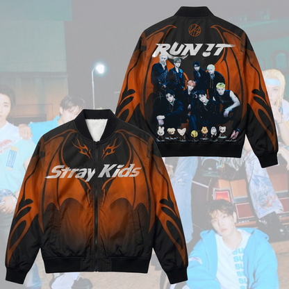Stray Kids  Run It World Tour Bomber Jacket Orange Dragon Stray Kids Concert Outfit Stay Gifts